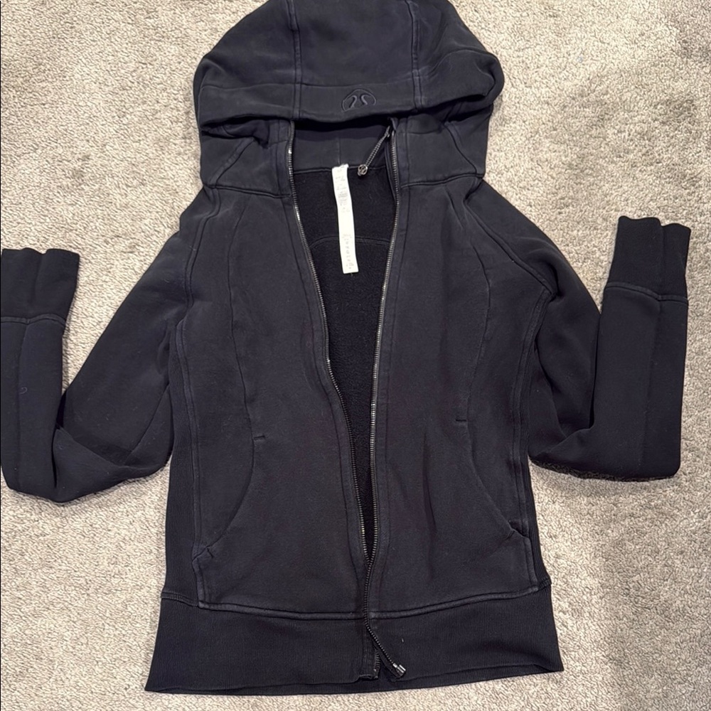 lululemon athletica Black Sweater with Hood and Zipper